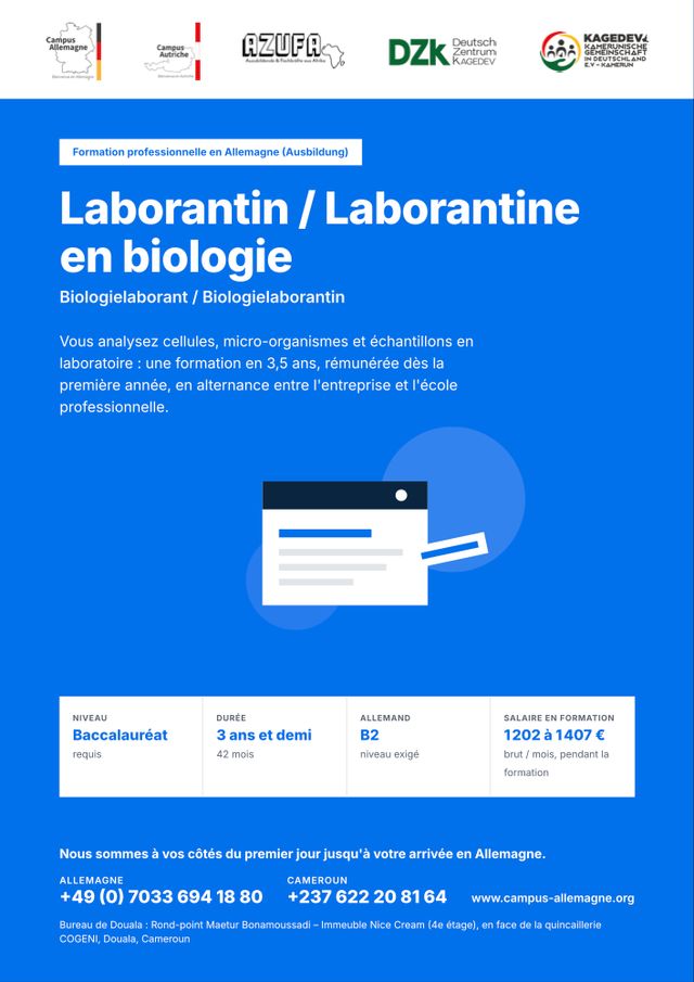 Laborantin / Laborantine en biologie