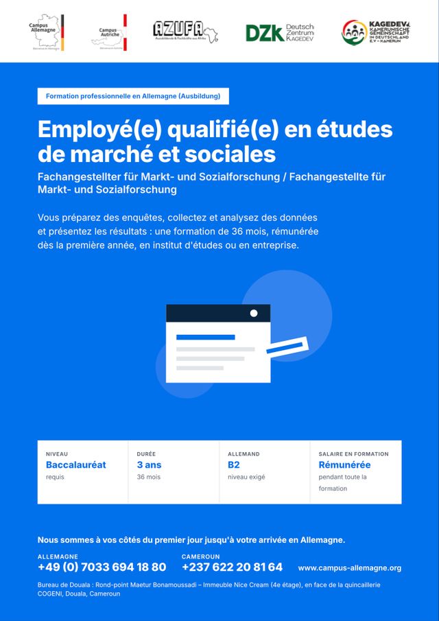 Employé(e) qualifié(e) en études de marché et sociales