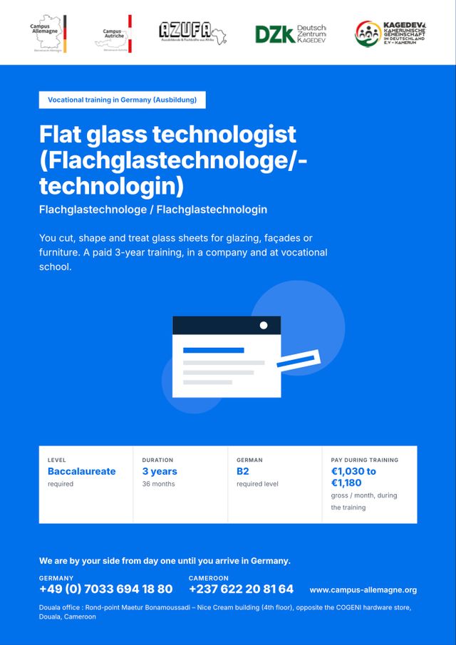 Flat glass technologist (Flachglastechnologe/-technologin)