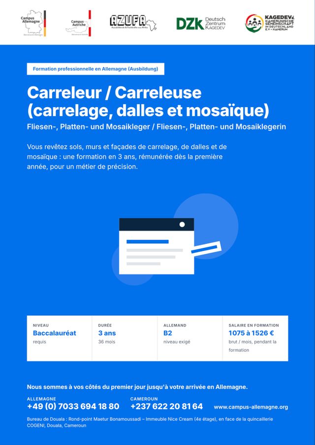 Carreleur / Carreleuse (carrelage, dalles et mosaïque)
