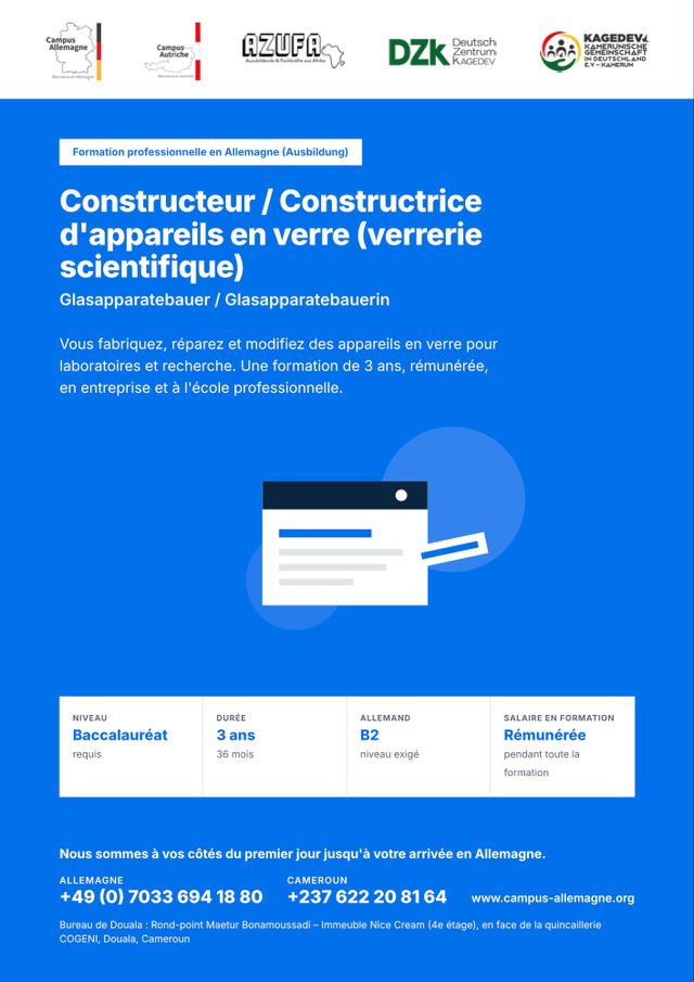 Constructeur / Constructrice d'appareils en verre (verrerie scientifique)
