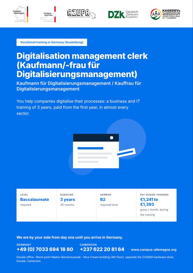 Digitalisation management clerk (Kaufmann/-frau für Digitalisierungsmanagement)