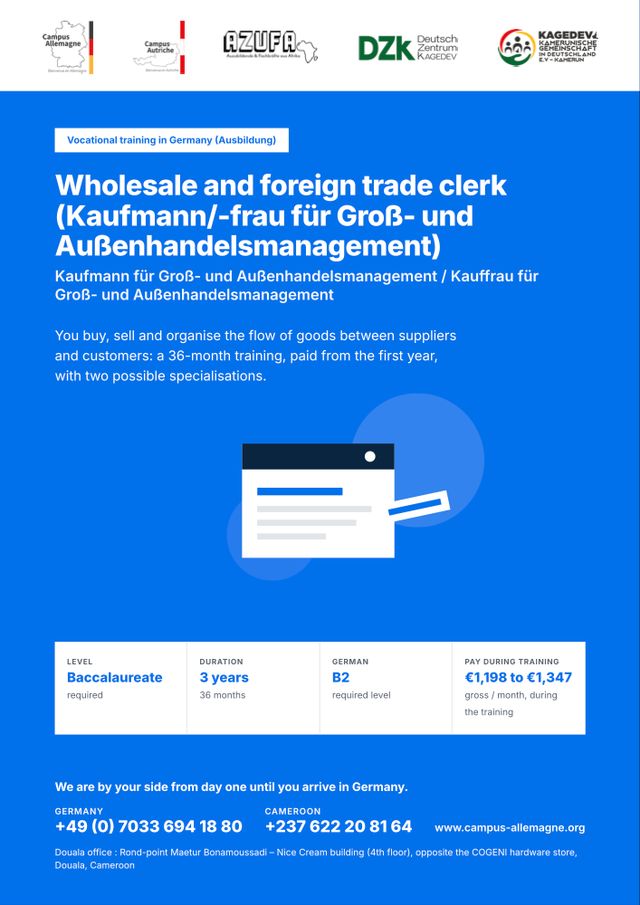 Wholesale and foreign trade clerk (Kaufmann/-frau für Groß- und Außenhandelsmanagement)
