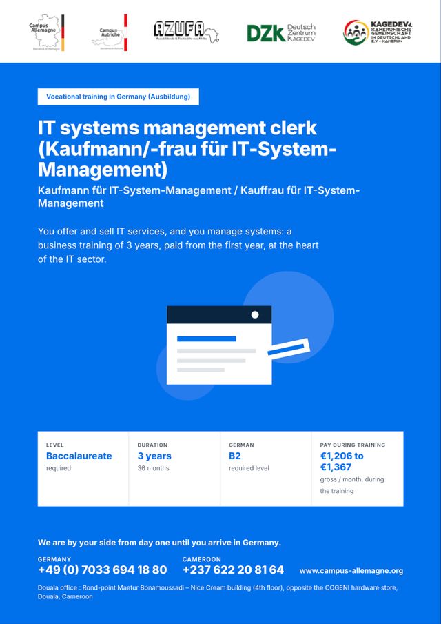 IT systems management clerk (Kaufmann/-frau für IT-System-Management)
