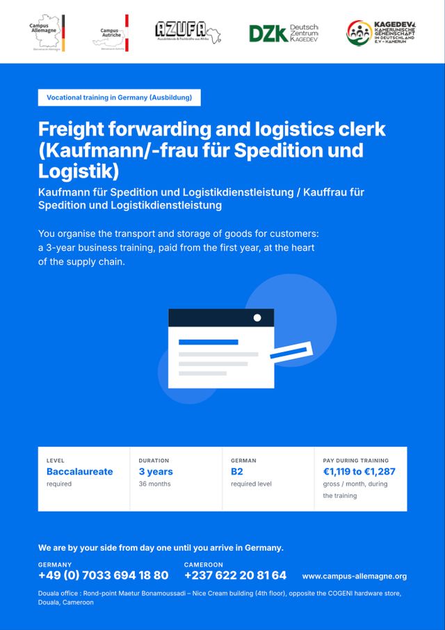 Freight forwarding and logistics clerk (Kaufmann/-frau für Spedition und Logistik)