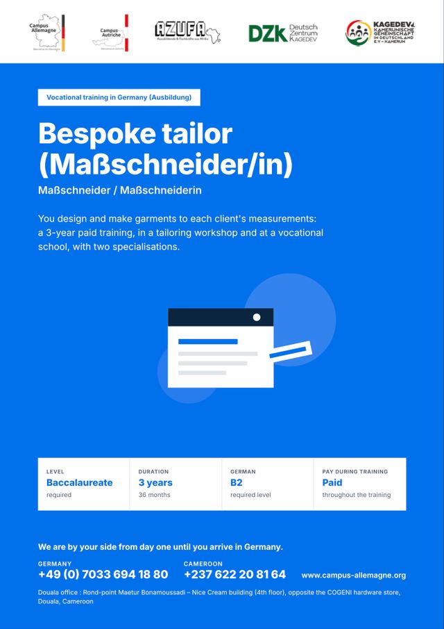 Bespoke tailor (Maßschneider/in)