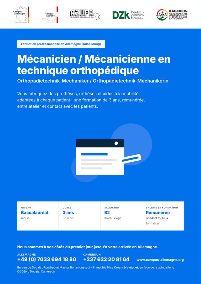 Mécanicien / Mécanicienne en technique orthopédique