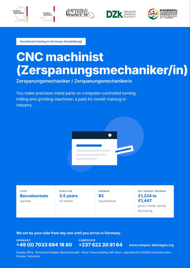 CNC machinist (Zerspanungsmechaniker/in)